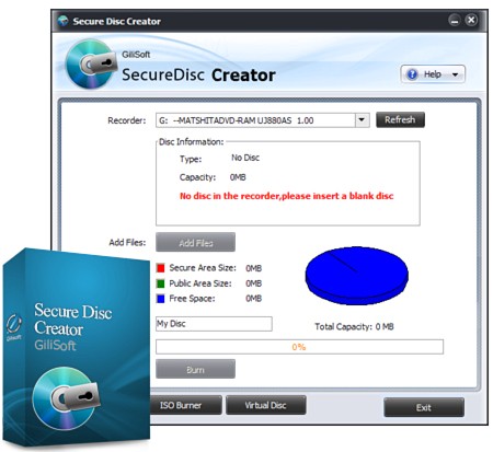 Скачать бесплатно GiliSoft Secure Disc Creator v 2.3 + RUS